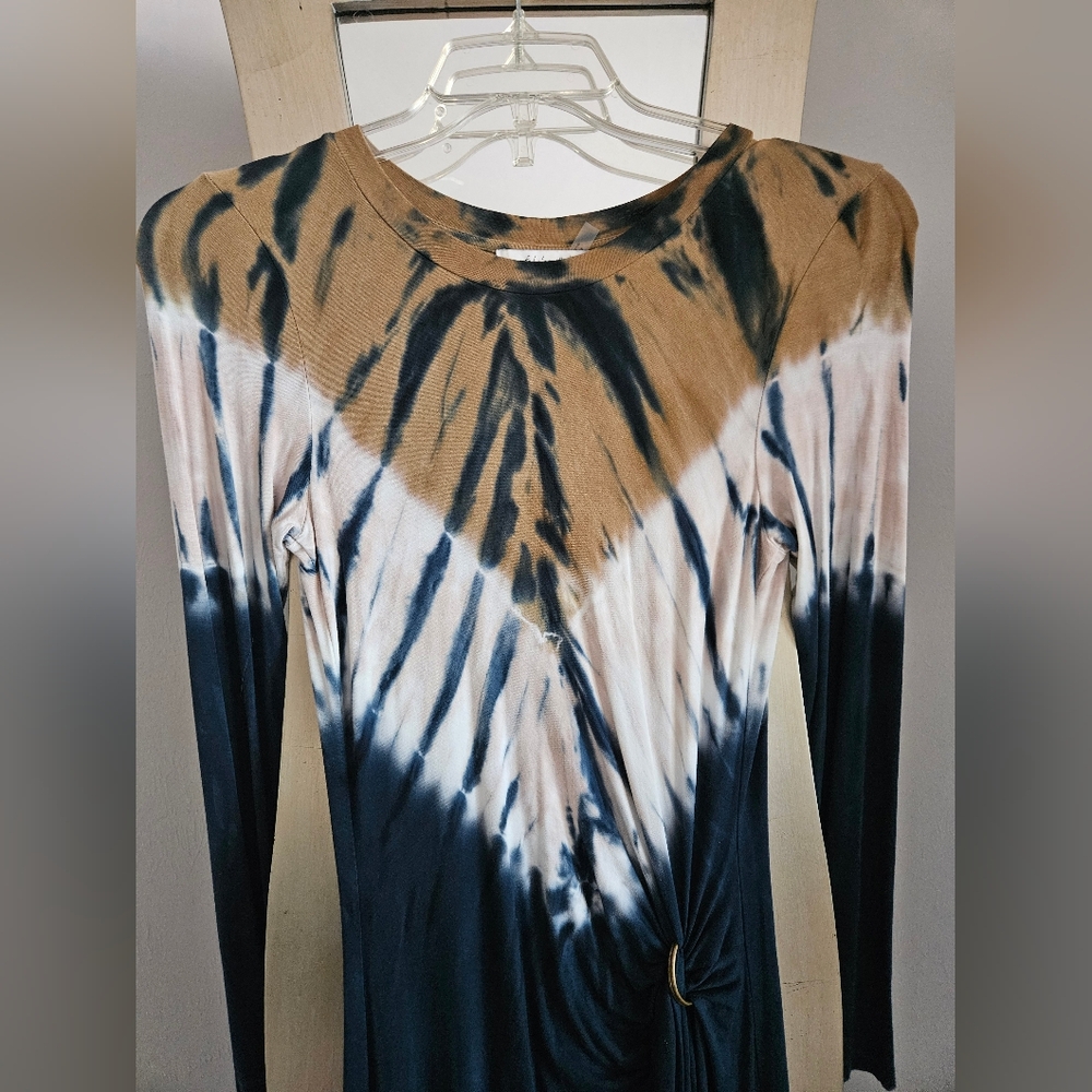 YOUNG FABULOUS & BROKE Bennet Long Sleeve Tie Dye Maxi Dress | SZ S - Picture 7 of 9